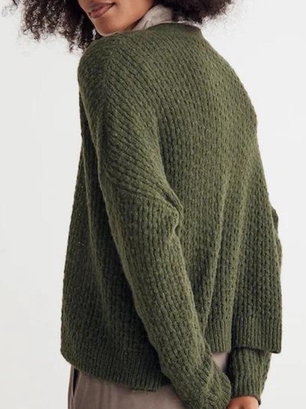 MADEWELL alpaca blend green cardigan xxs